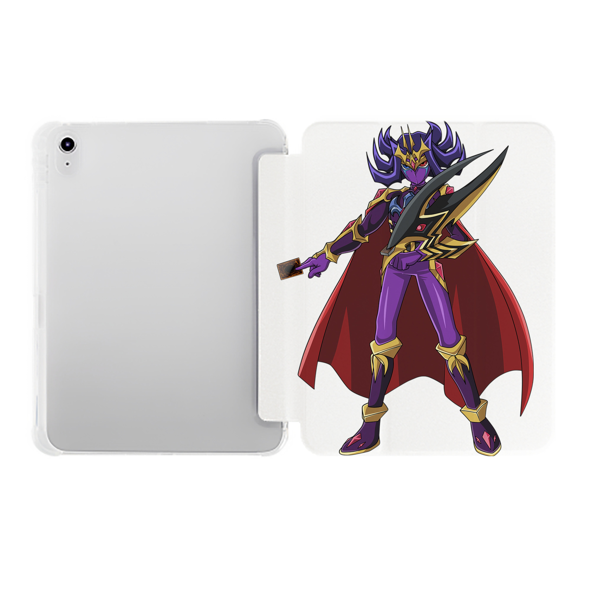 （画像用） 遊☆戯☆王 Yu-Gi-Oh! IPad ケース ペン収納付き 三つ折りスタンド PUレザー×シリコン 対応機種9.5/10.5/10.9インチ